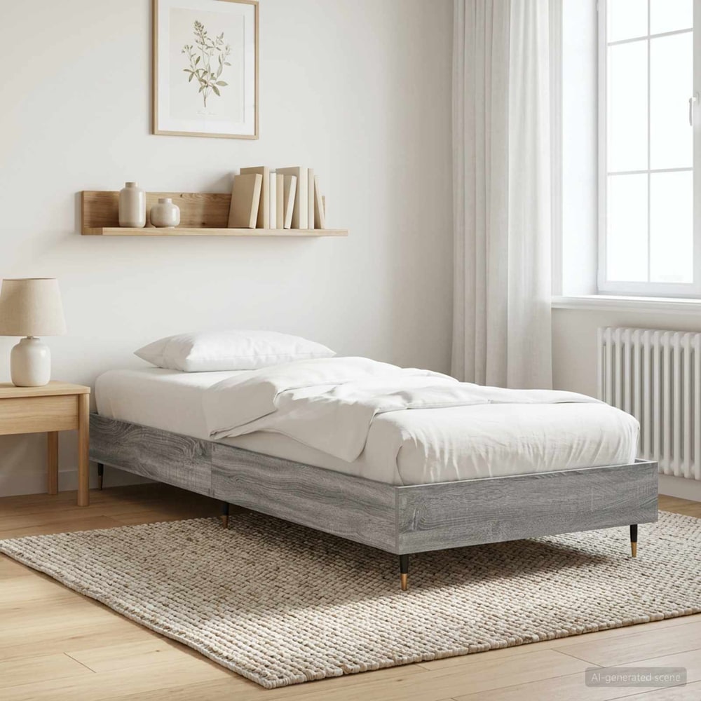 Bed Frame 80 x 200 cm Engineered Wood Grey sonoma