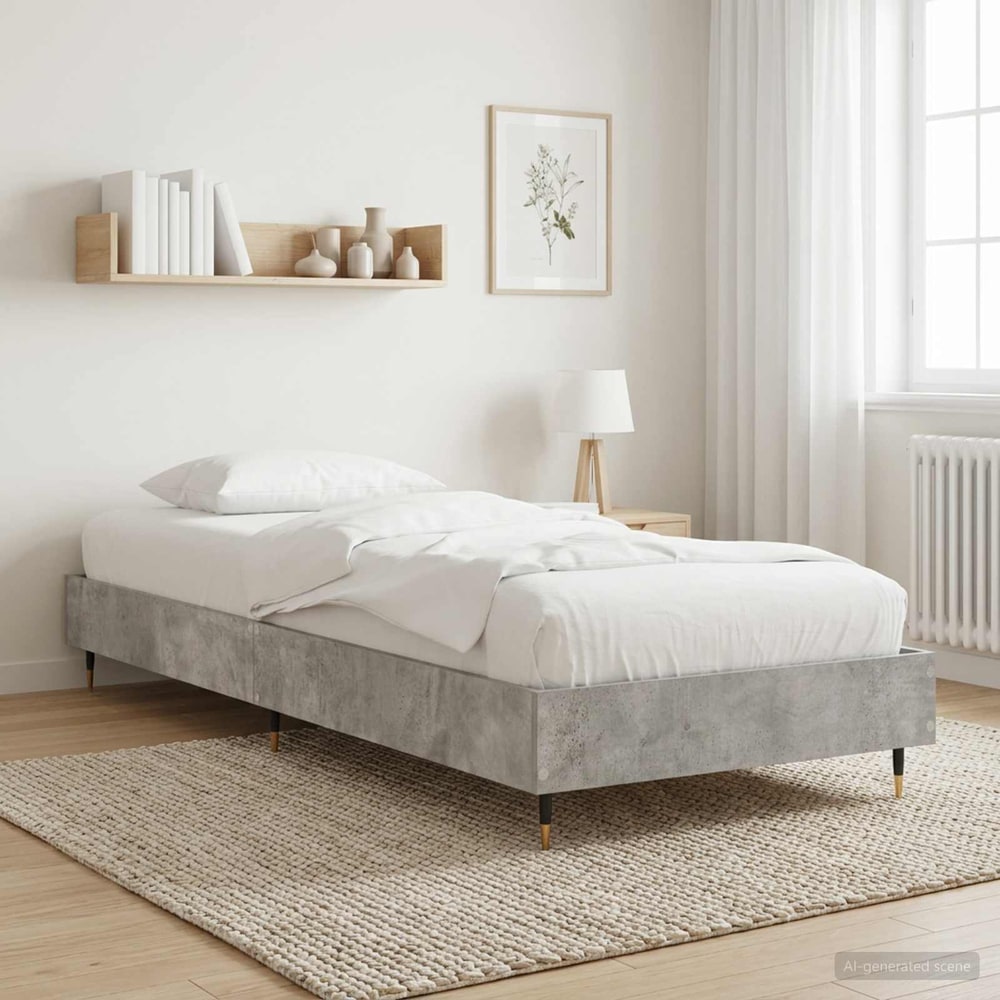 Bed Frame 80 x 200 cm Engineered Wood Concrete grey