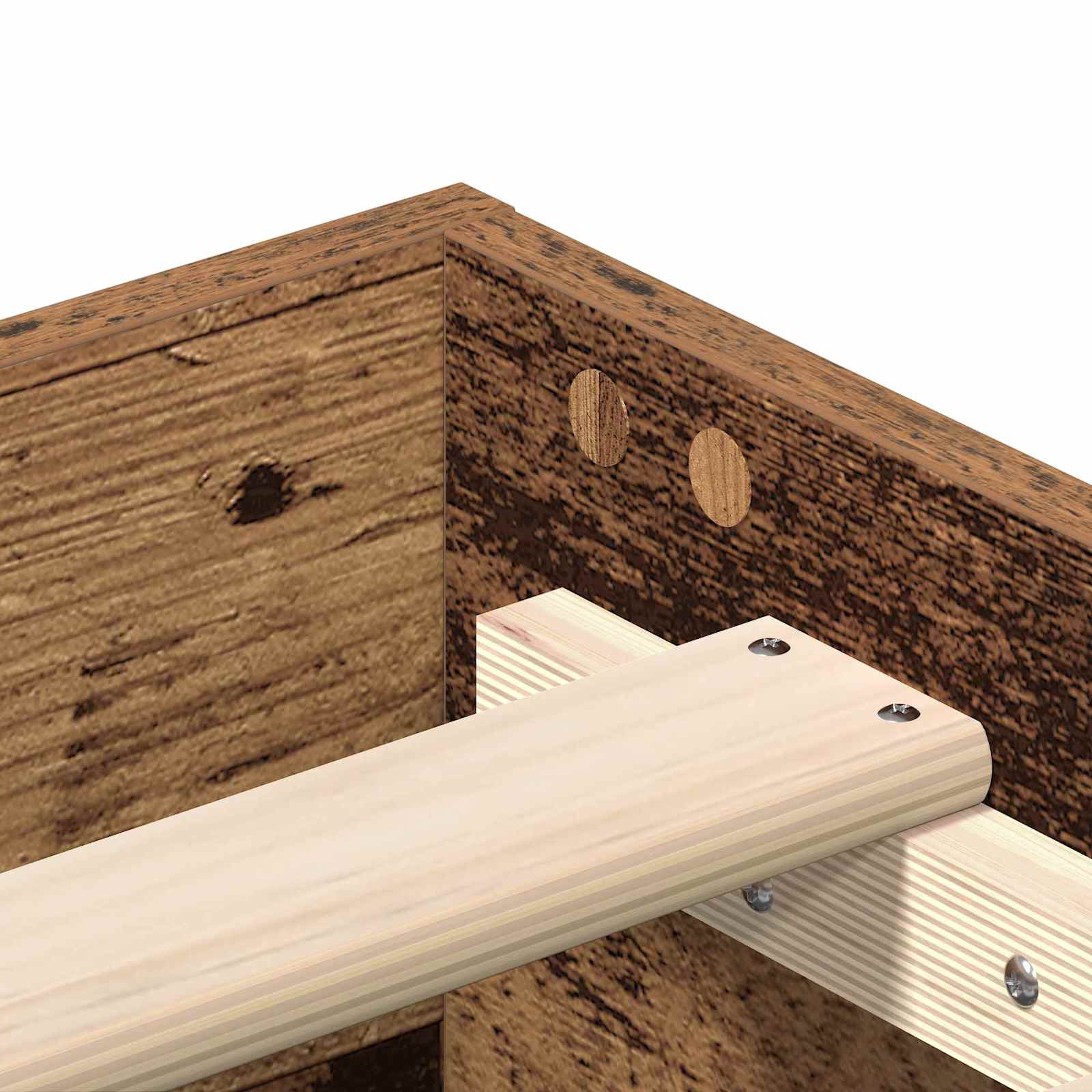 vidaXL Bed Frame Old Wood Engineered Wood 6