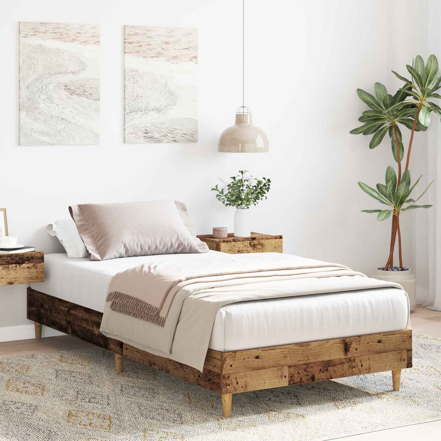 vidaXL Bed Frame Old Wood Engineered Wood 1