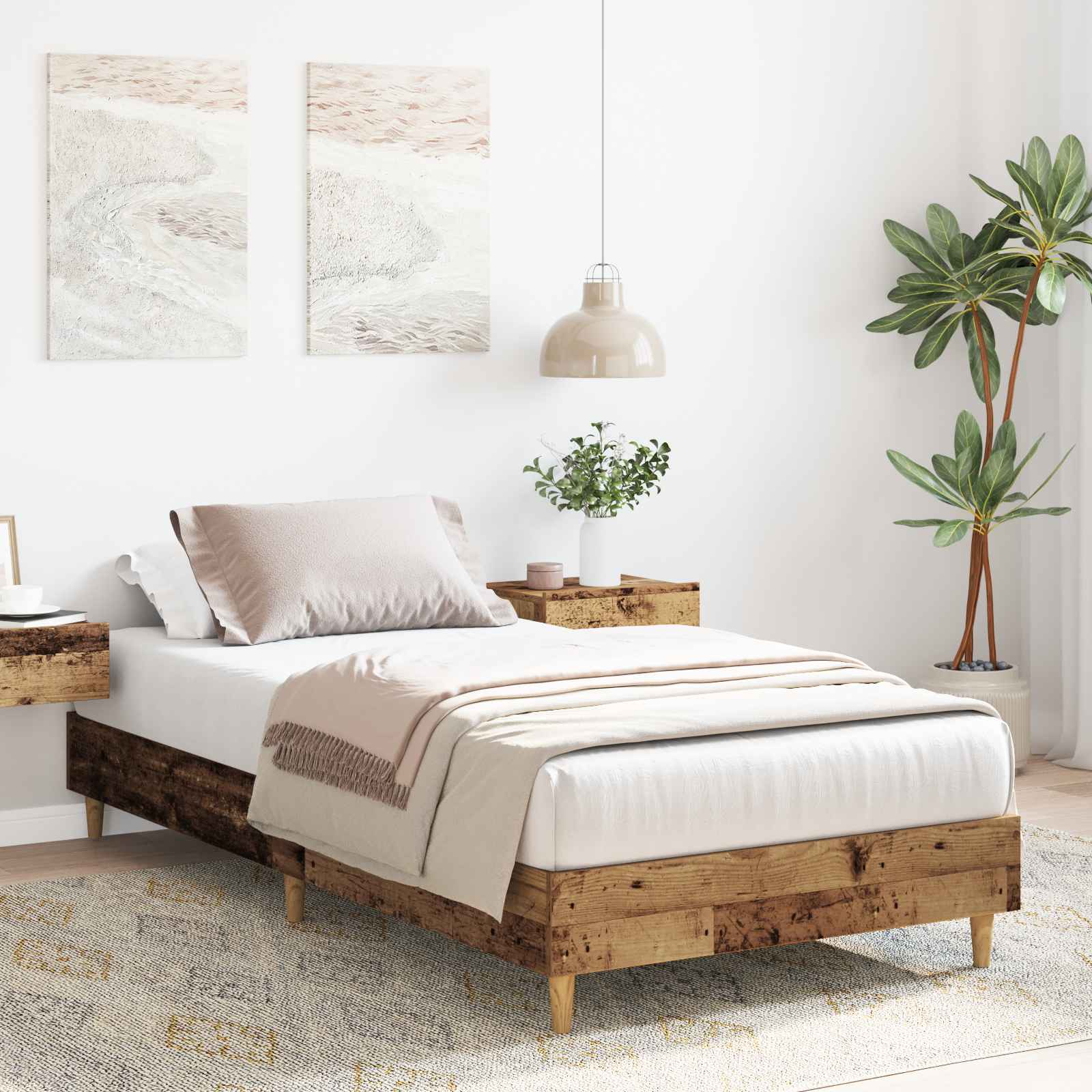 vidaXL Bed Frame Old Wood Engineered Wood 1