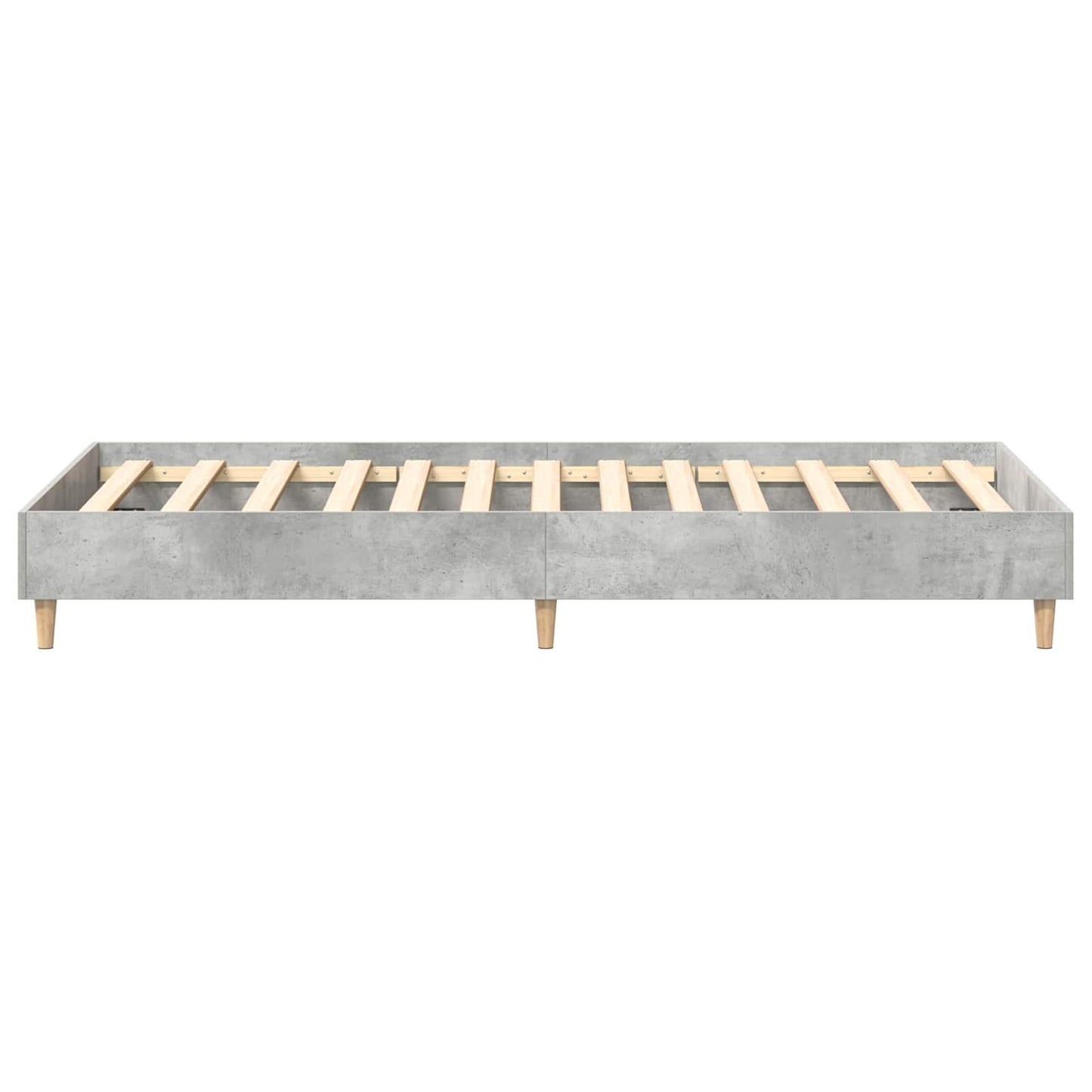 vidaXL Bed Frame Concrete Grey Engineered Wood 5