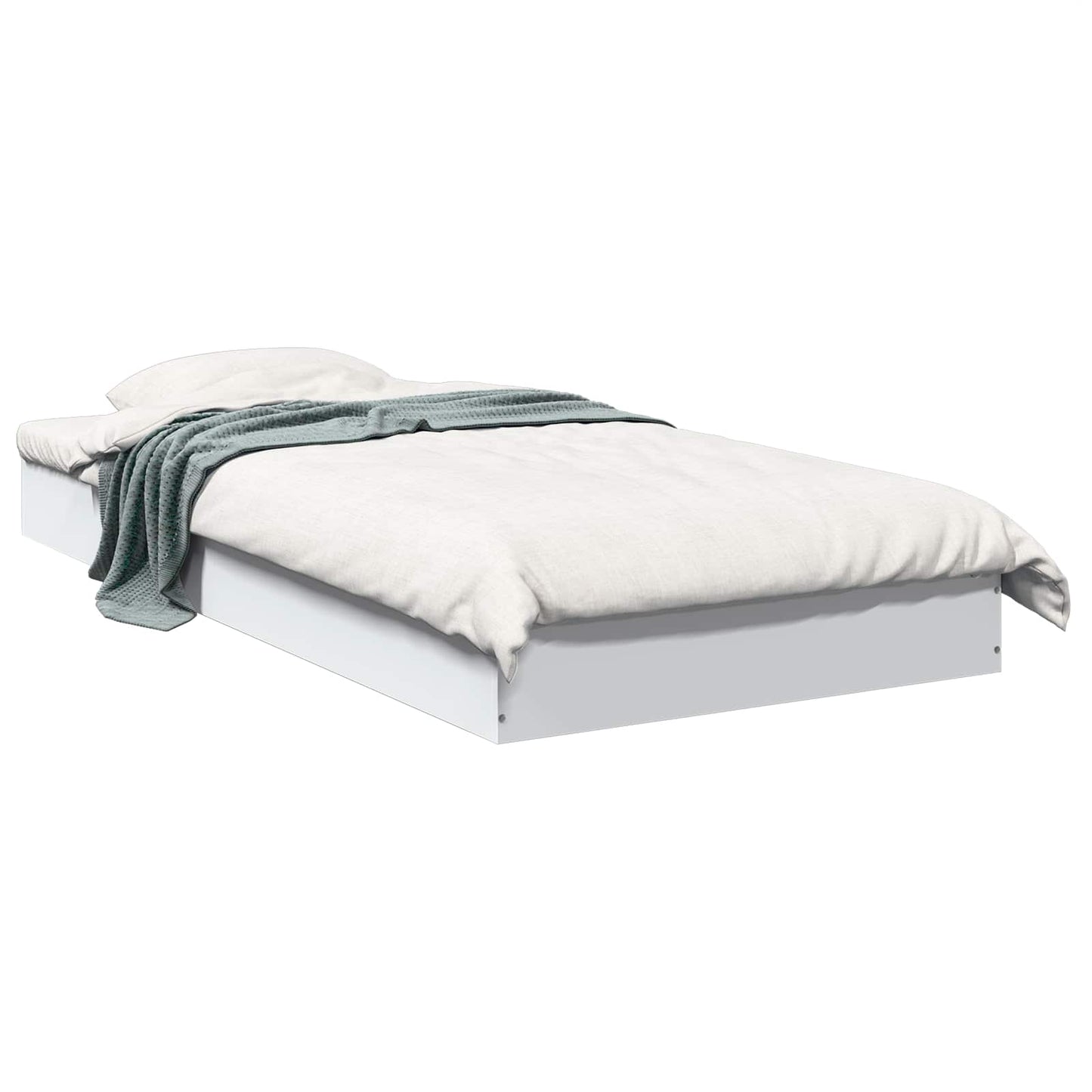 vidaXL Floor Bed Frame White 80 x 200 cm Engineered Wood 2