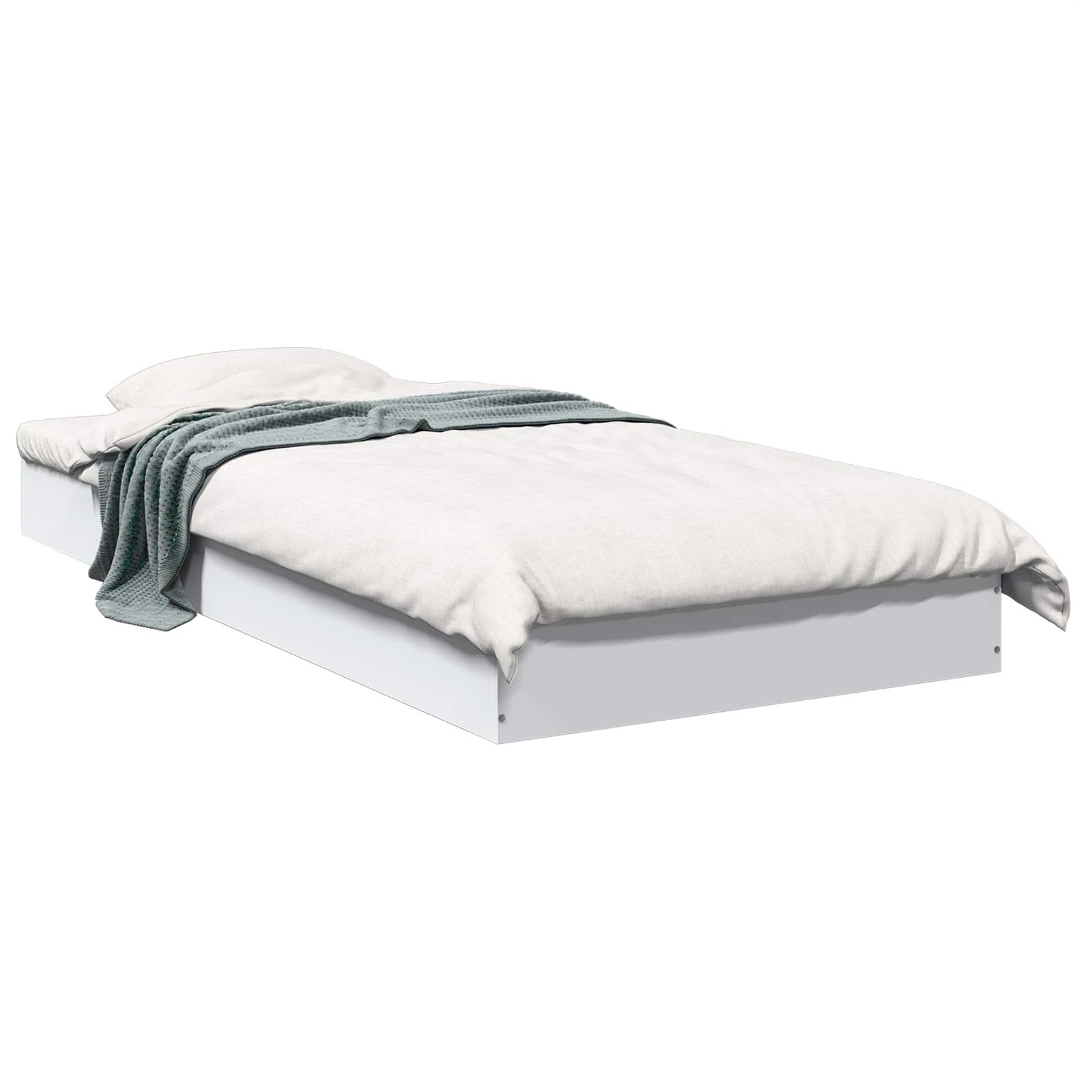 vidaXL Floor Bed Frame White 80 x 200 cm Engineered Wood 2