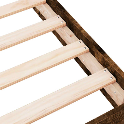 vidaXL Floor Bed Frame Smoked Oak 80 x 200 cm Engineered Wood 6