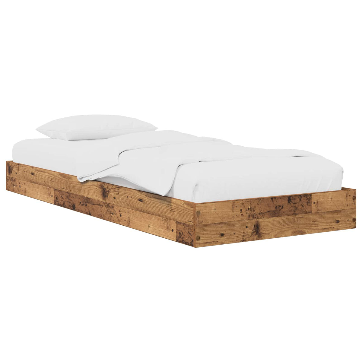 vidaXL Floor Bed Frame Old Wood 80 x 200 cm Engineered Wood 2