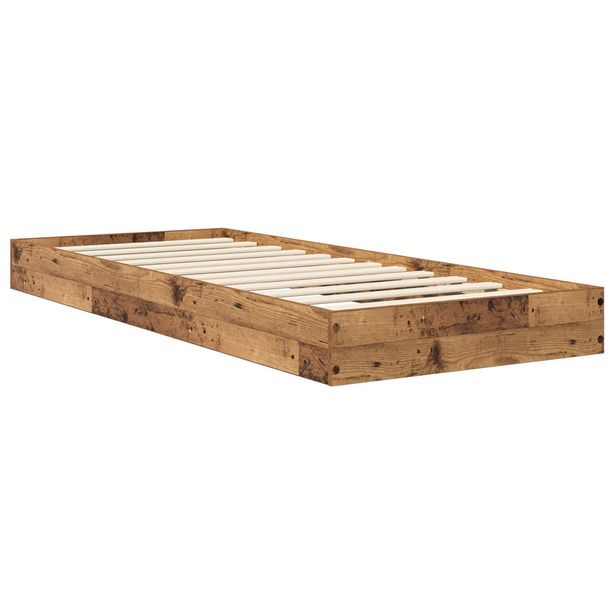 vidaXL Floor Bed Frame Old Wood 80 x 200 cm Engineered Wood 3