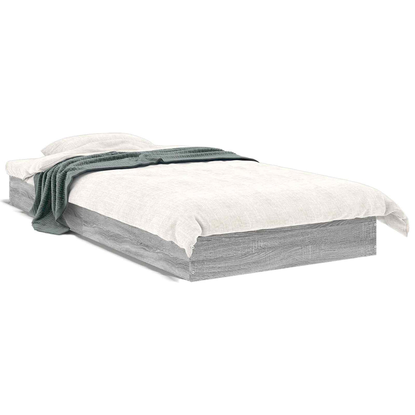 vidaXL Floor Bed Frame Grey Sonoma 80 x 200 cm Engineered Wood 2