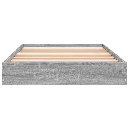 vidaXL Floor Bed Frame Grey Sonoma 80 x 200 cm Engineered Wood 4