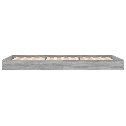 vidaXL Floor Bed Frame Grey Sonoma 80 x 200 cm Engineered Wood 5
