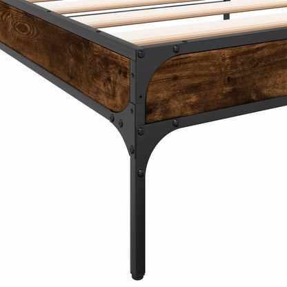 vidaXL Bed Frame Smoke Oak 80 x 200 cm Engineered Wood 6