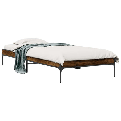 vidaXL Bed Frame Smoke Oak 80 x 200 cm Engineered Wood 2