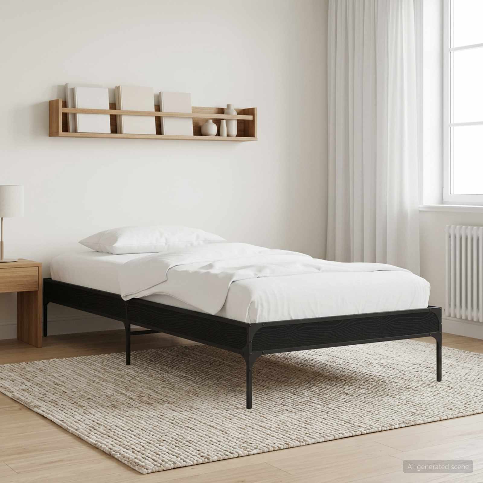 vidaXL Bed Frame Black Oak 80 x 200 cm Engineered Wood 1