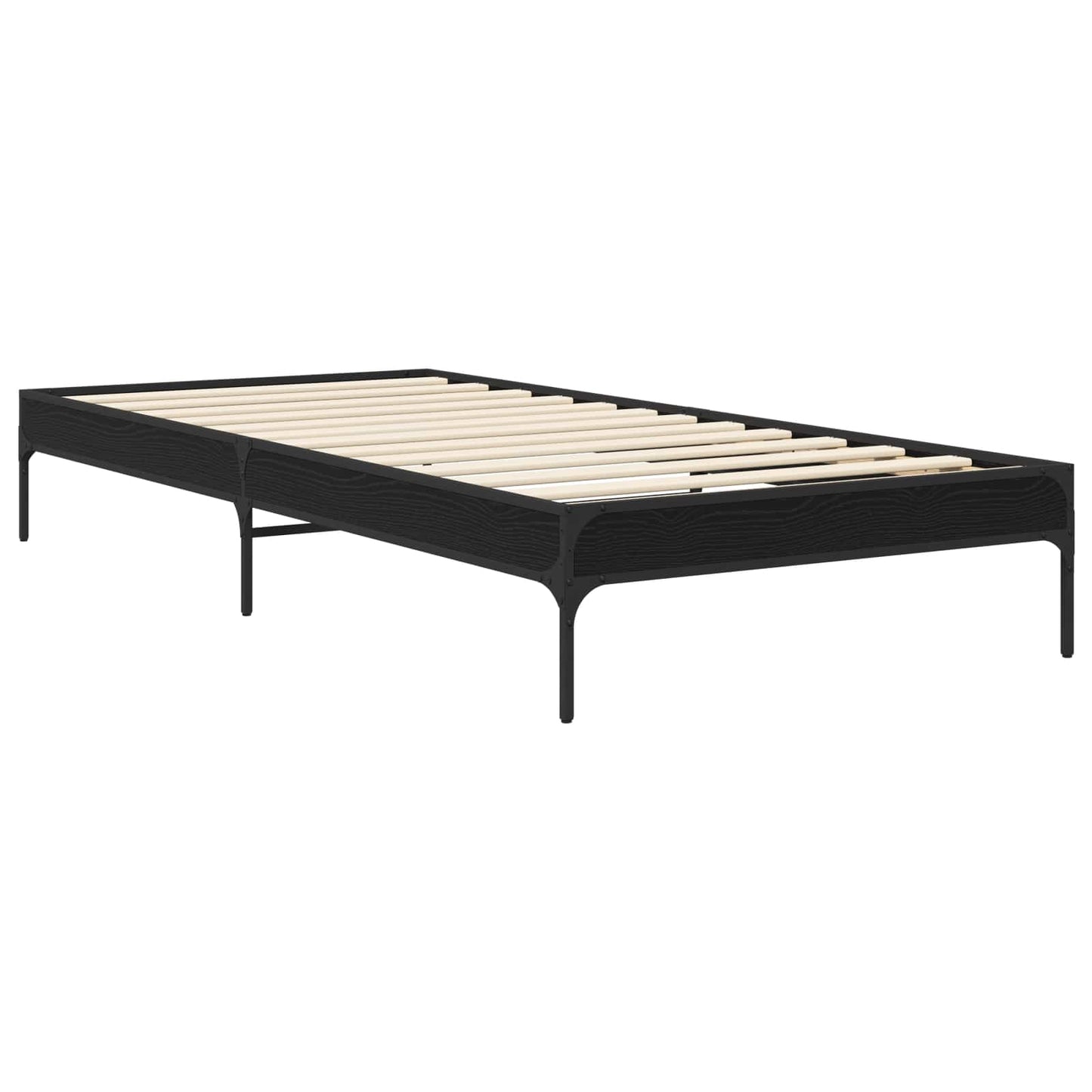 vidaXL Bed Frame Black Oak 80 x 200 cm Engineered Wood 3