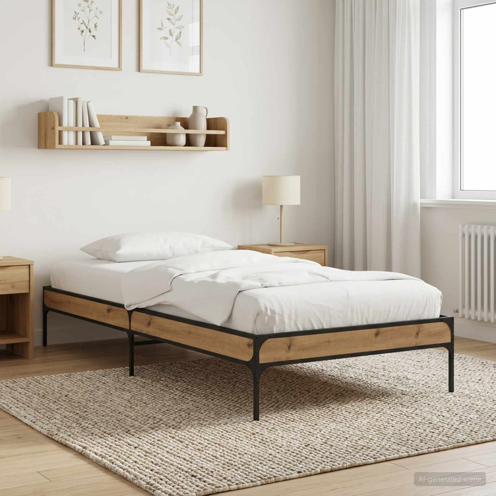 vidaXL Bed Frame Artisian Oak 80 x 200 cm Engineered Wood 1
