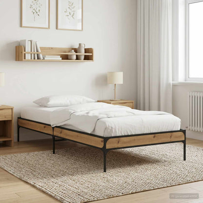 vidaXL Bed Frame Artisian Oak 80 x 200 cm Engineered Wood 1