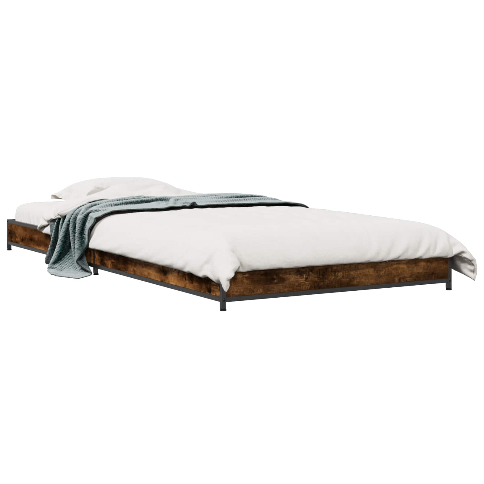 vidaXL Bed Frame Smoked Oak 80 x 200 cm Engineered Wood 2