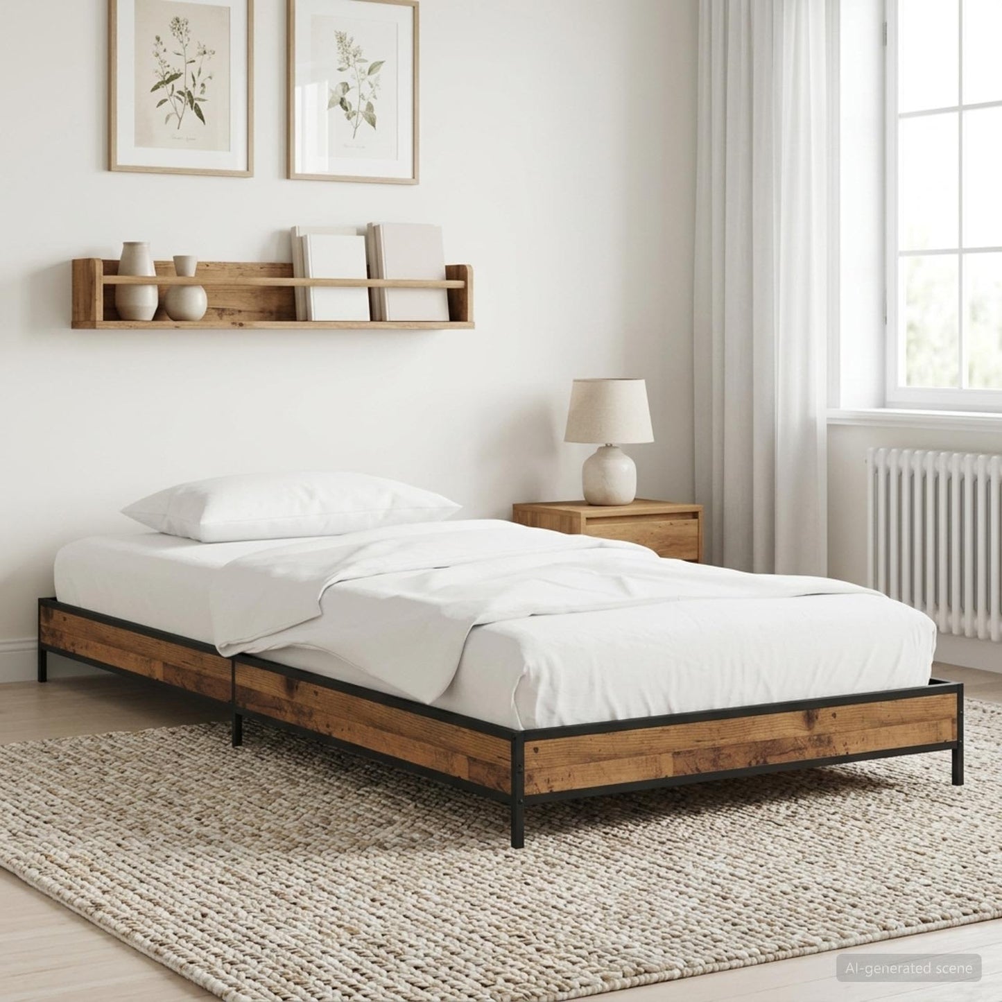 vidaXL Bed Frame Old Wood 80 x 200 cm Engineered Wood 1