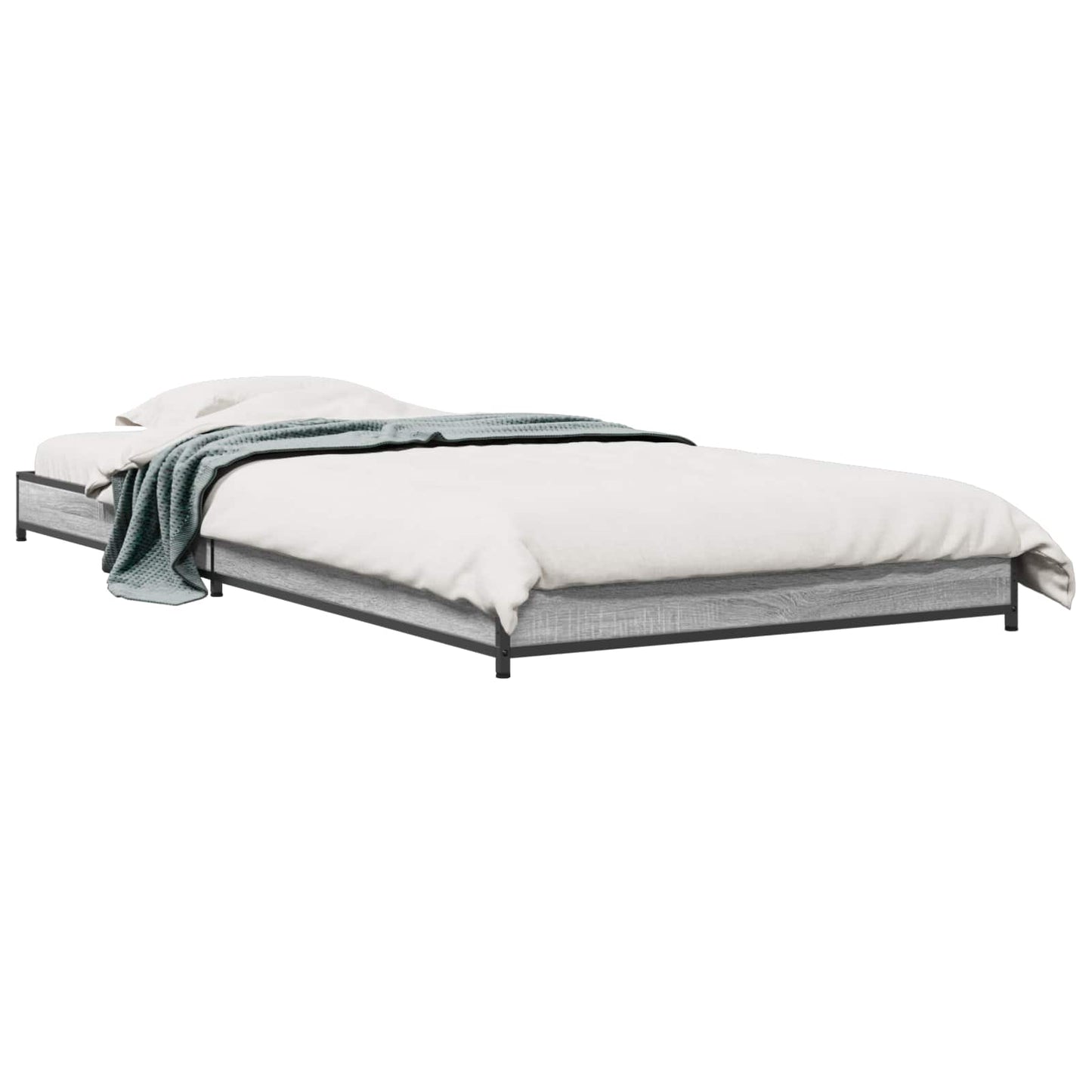 vidaXL Bed Frame Grey Sonoma 80 x 200 cm Engineered Wood 2
