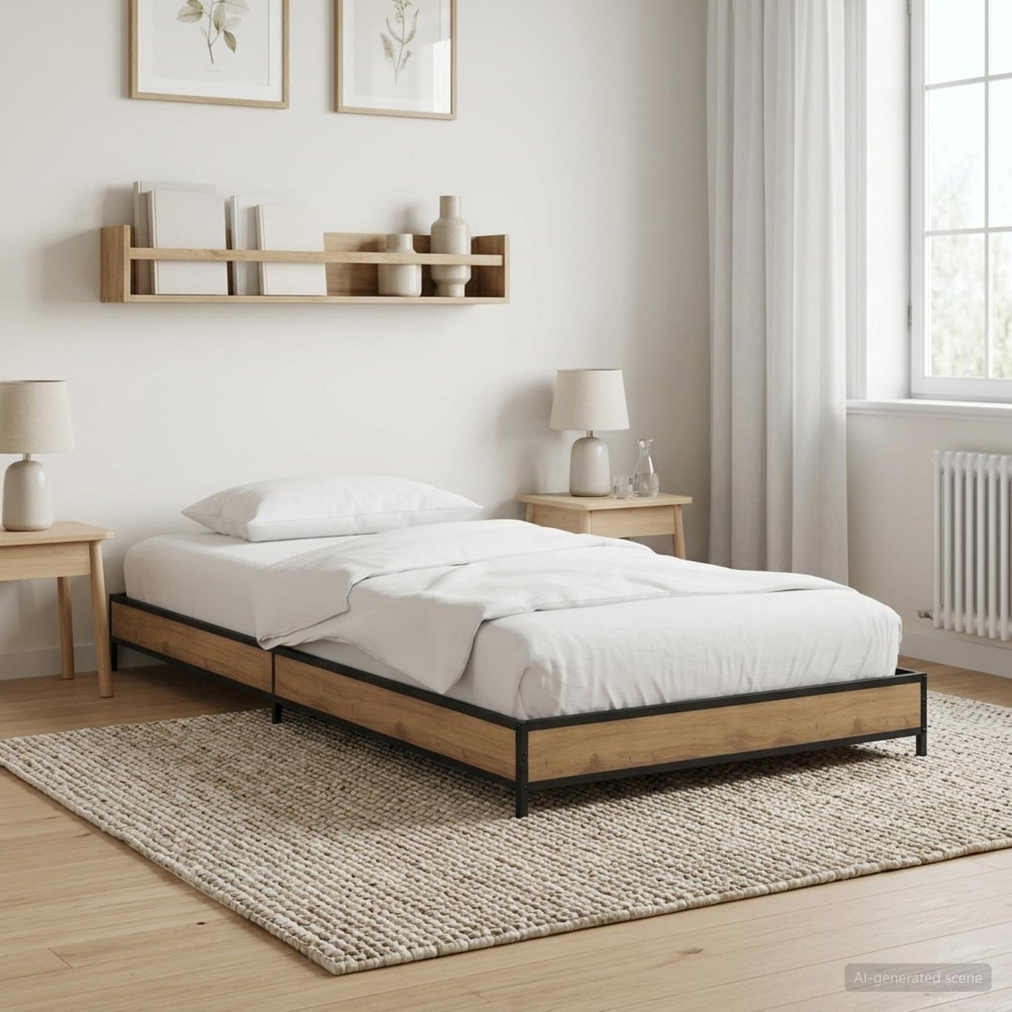 vidaXL Bed Frame Artisan Oak 80 x 200 cm Engineered Wood 1