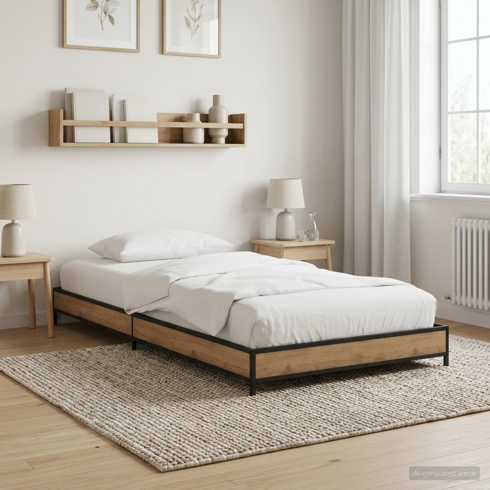 vidaXL Bed Frame Artisan Oak 80 x 200 cm Engineered Wood 1