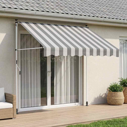 vidaXL Manual Retractable Awning White Frame Width 300 cm