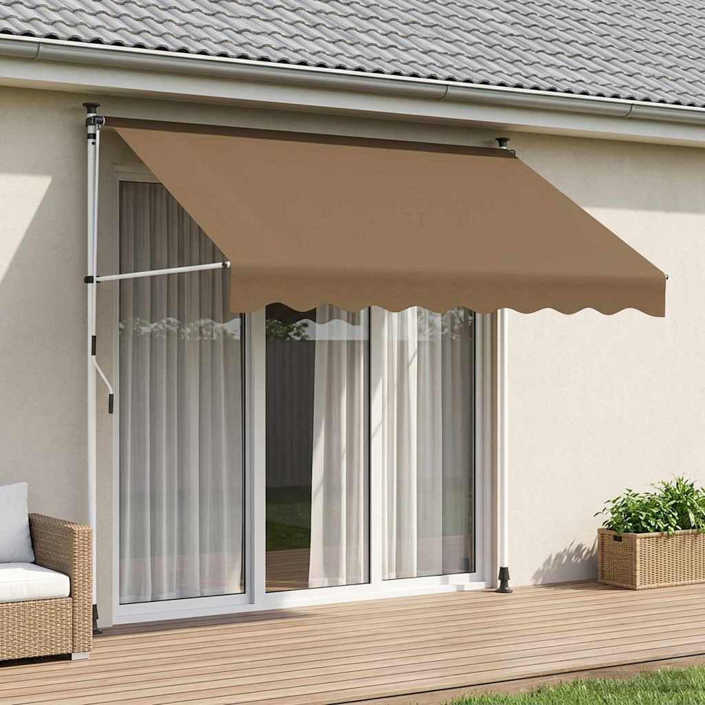 vidaXL Manual Retractable Awning Beige 100 cm 1