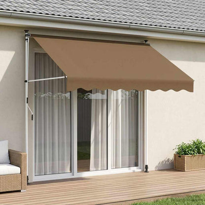 vidaXL Manual Retractable Awning Beige 100 cm 1