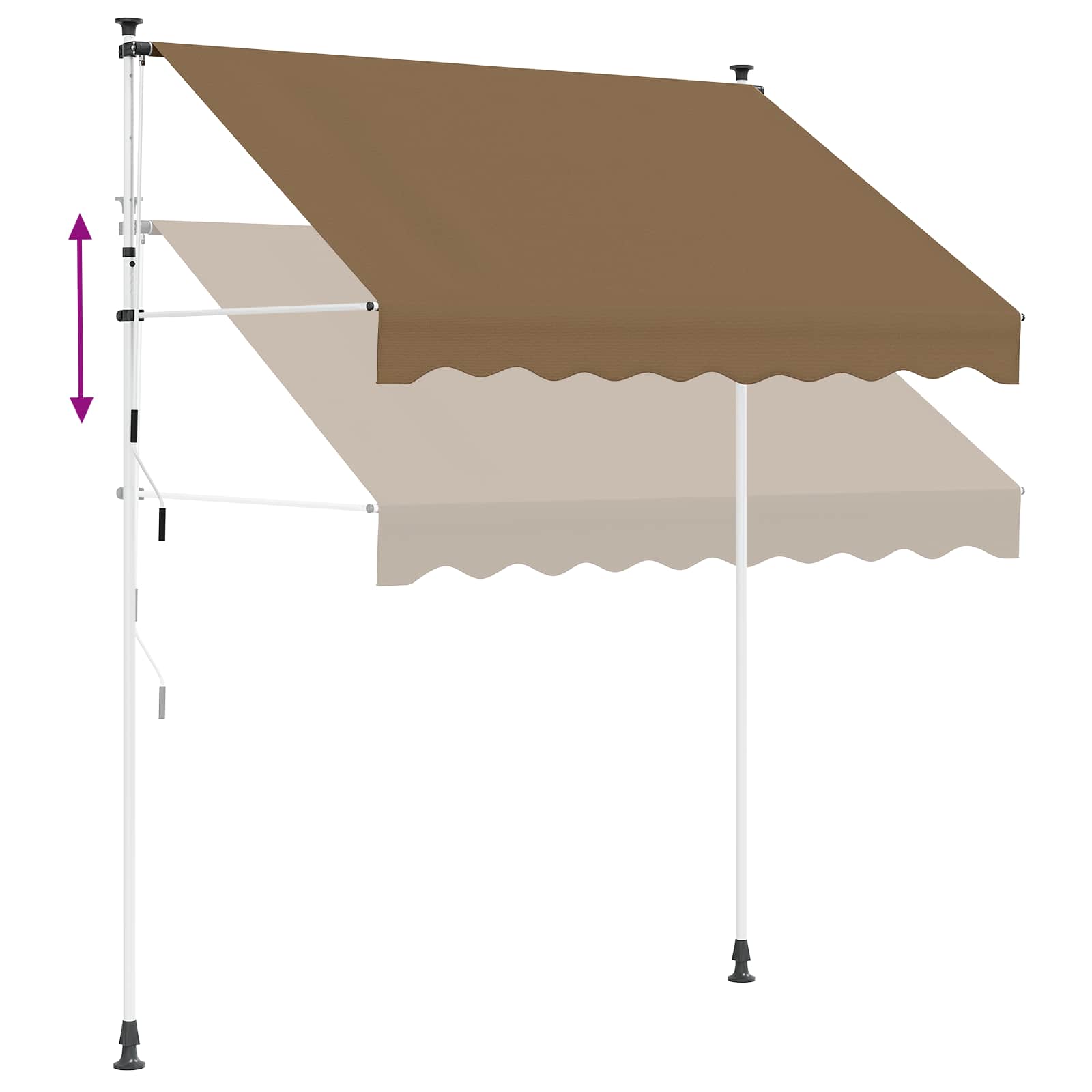 vidaXL Manual Retractable Awning Beige 100 cm 6