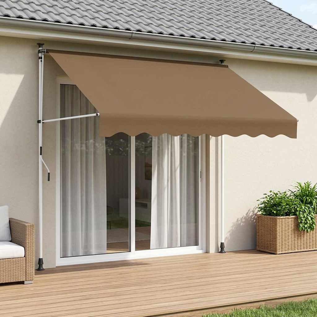 vidaXL Manual Retractable Awning Beige 300 cm 1