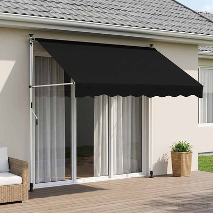 vidaXL Manual Retractable Awning Black 100 cm 1