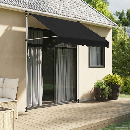 vidaXL Manual Retractable Awning Black 200 cm 1