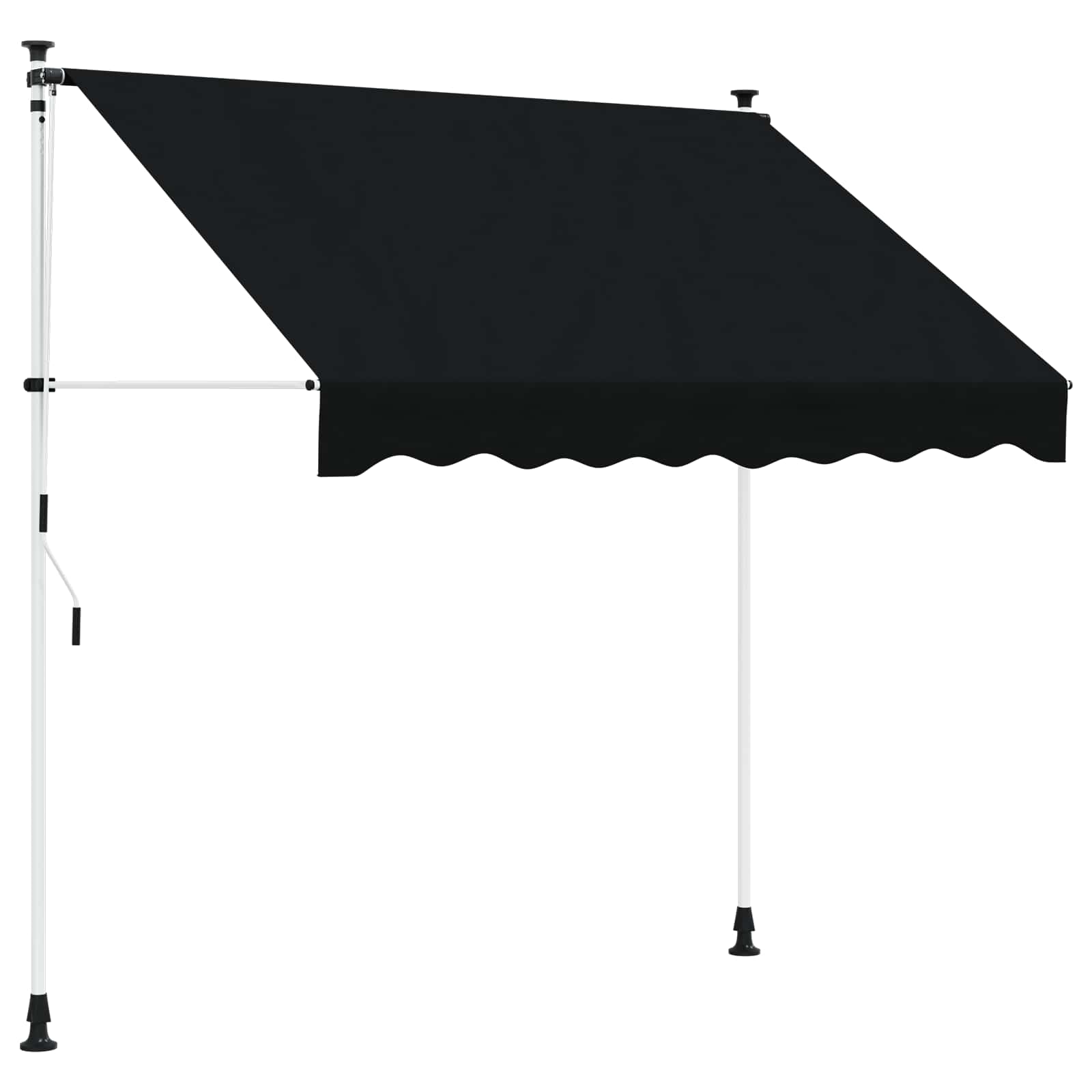 vidaXL Manual Retractable Awning Black 200 cm 2