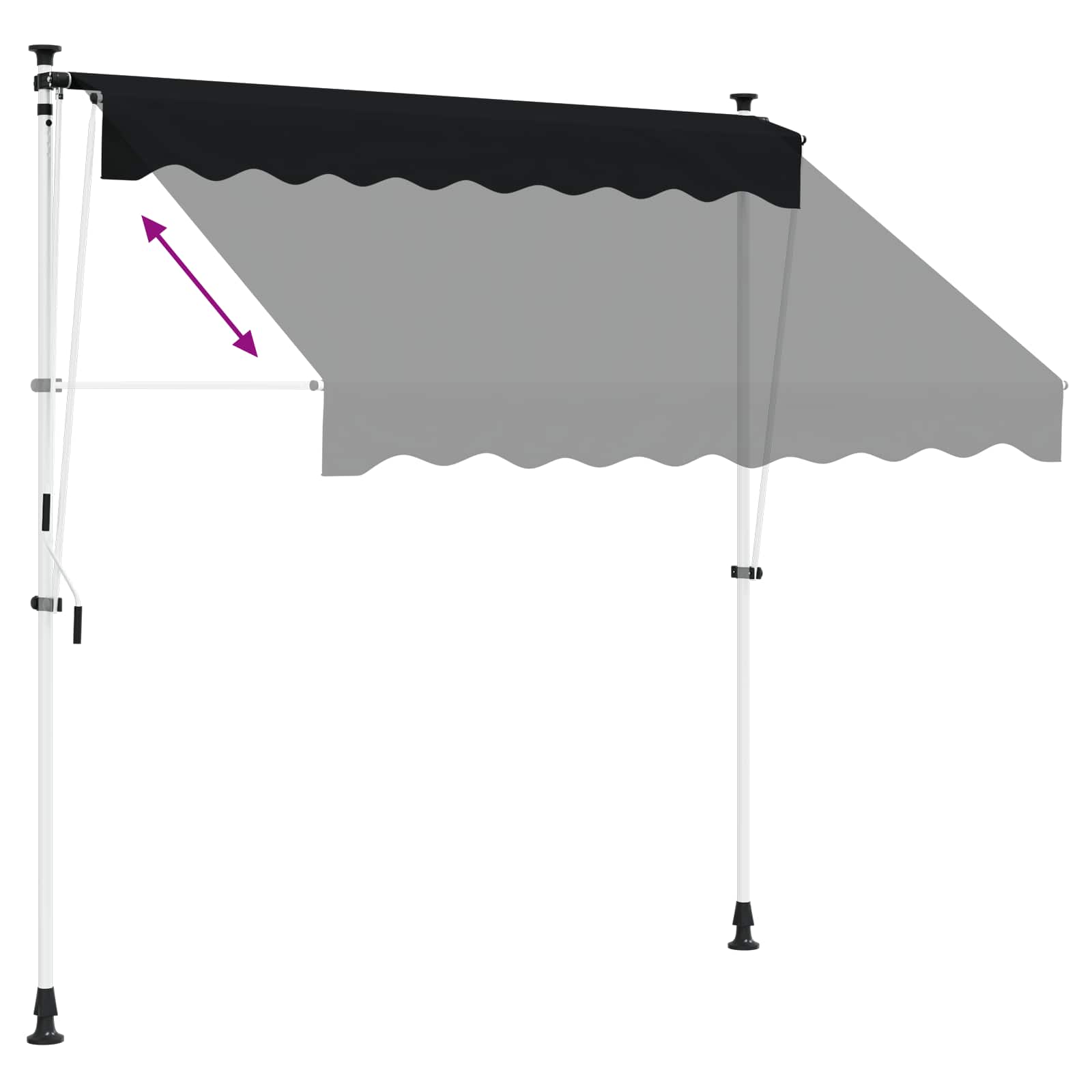 vidaXL Manual Retractable Awning Black 200 cm 6