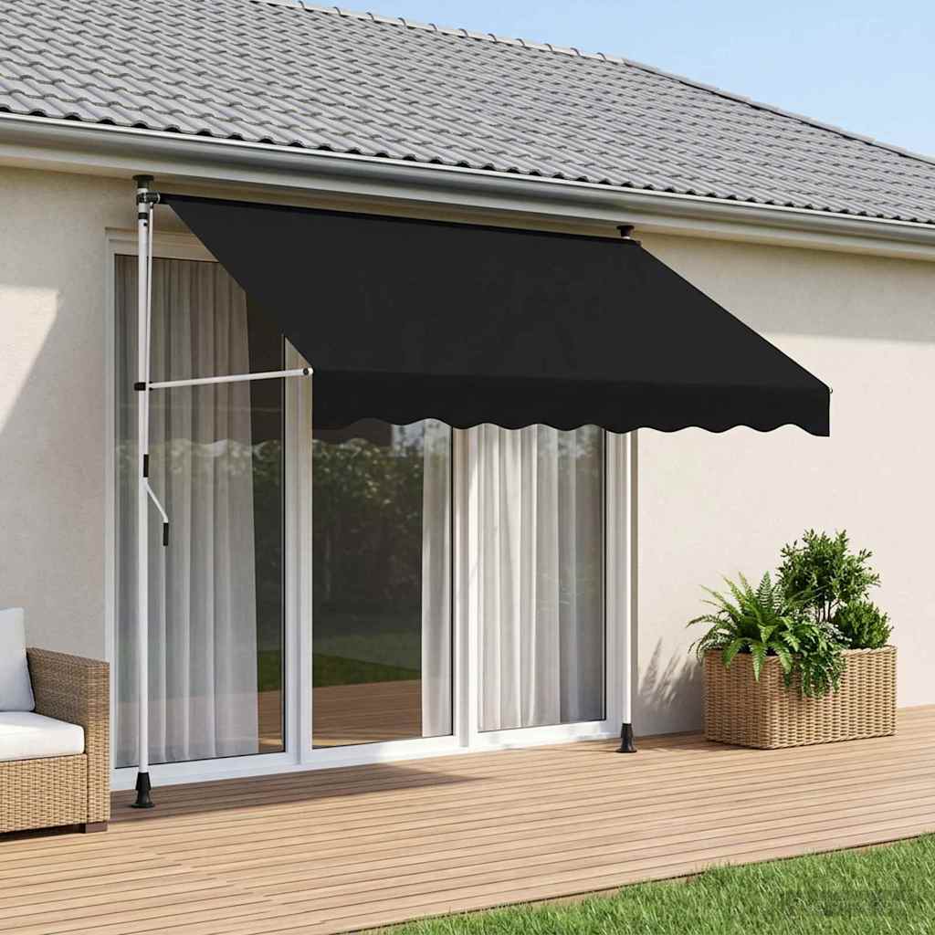vidaXL Manual Retractable Awning Black 250 cm 1