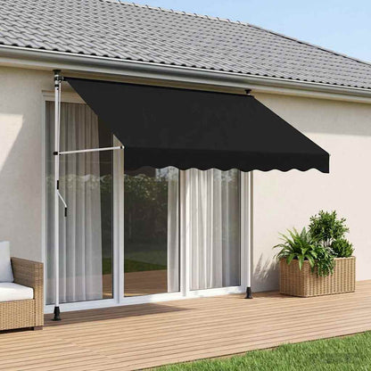 vidaXL Manual Retractable Awning Black 250 cm 1