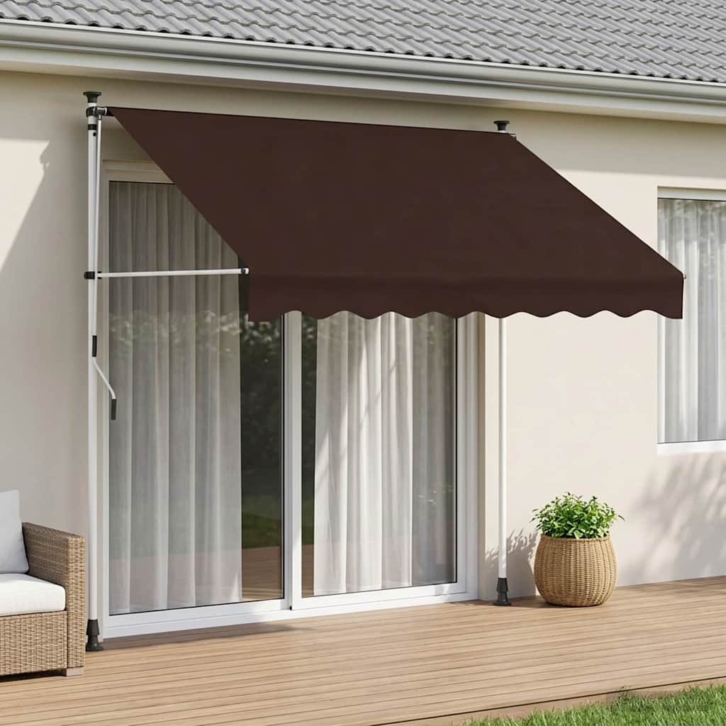 vidaXL Manual Retractable Awning Brown 100 cm 1