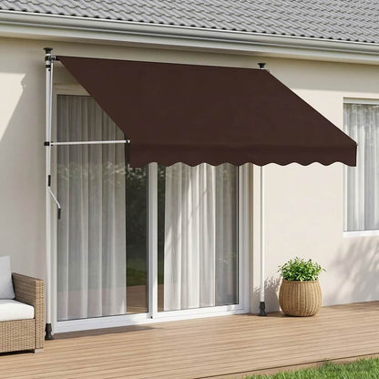 vidaXL Manual Retractable Awning Brown 100 cm 1
