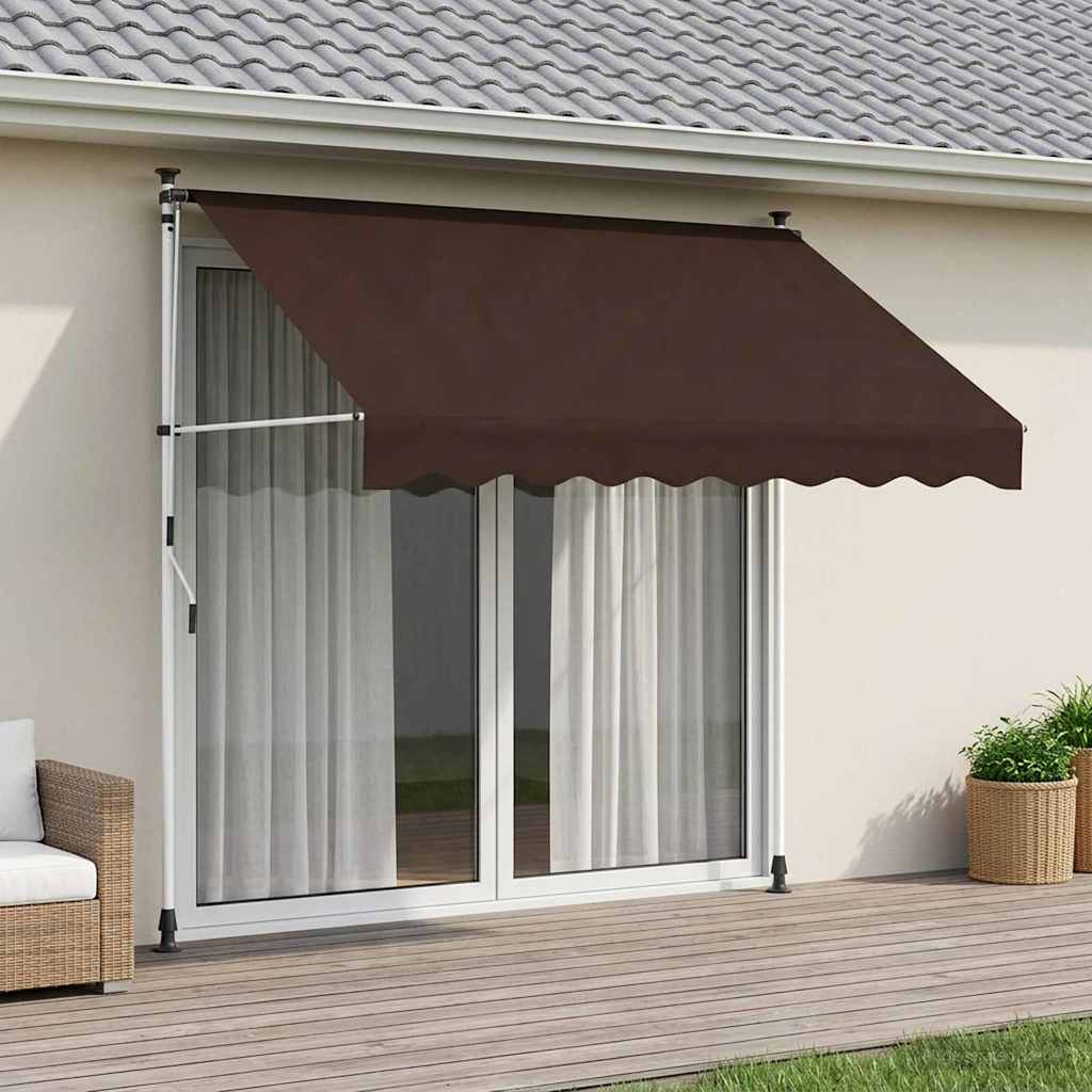 vidaXL Manual Retractable Awning Brown 150 cm 1
