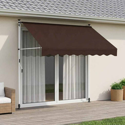 vidaXL Manual Retractable Awning Brown 150 cm 1
