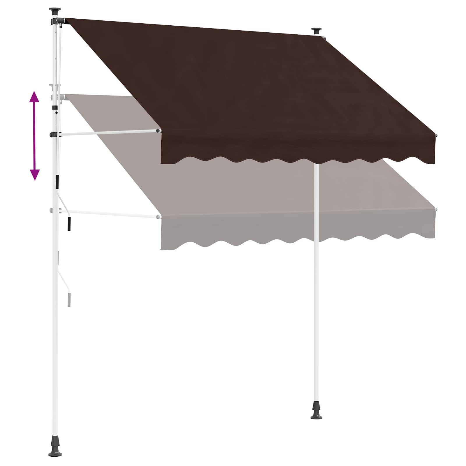 vidaXL Manual Retractable Awning Brown 200 cm 6