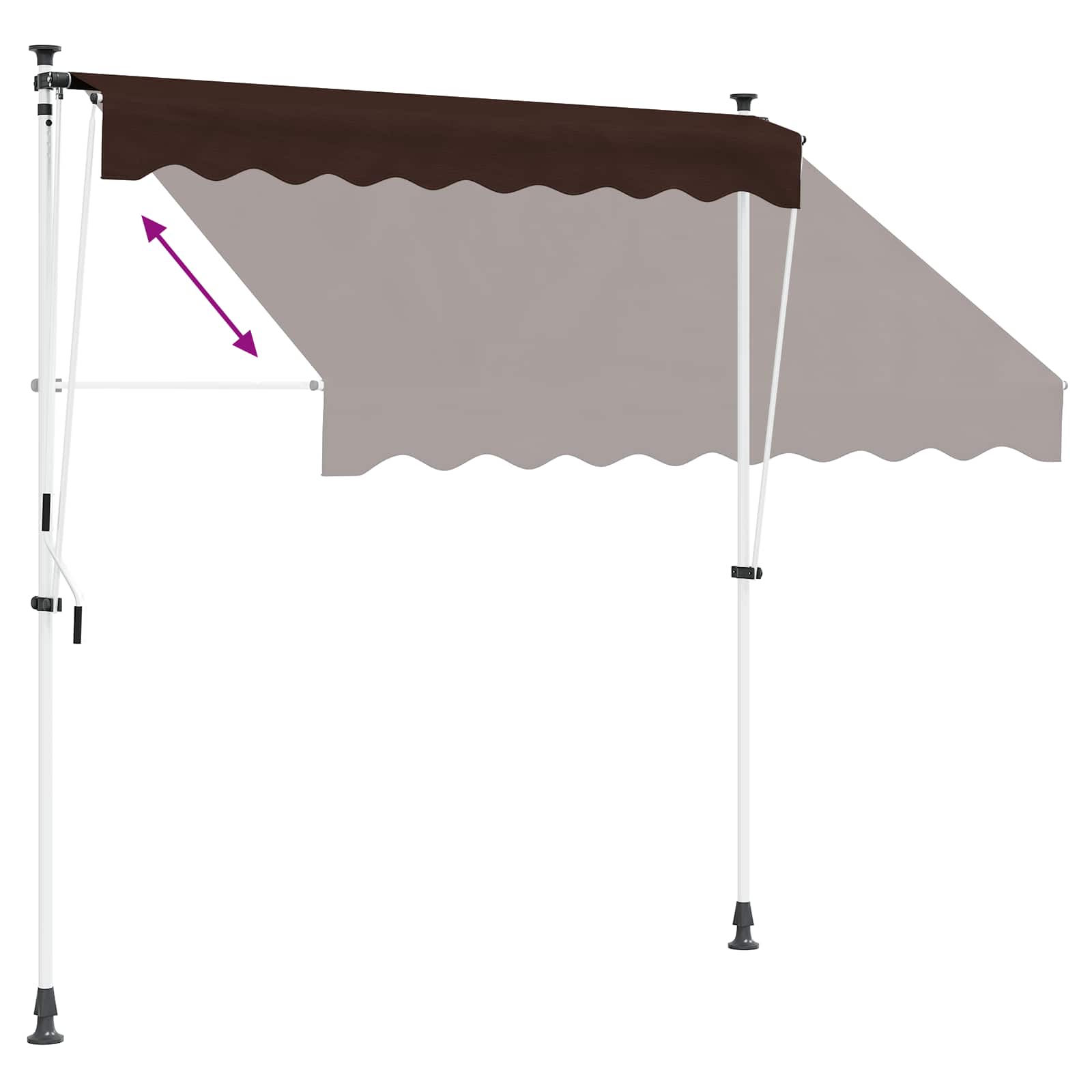 vidaXL Manual Retractable Awning Brown 300 cm 6