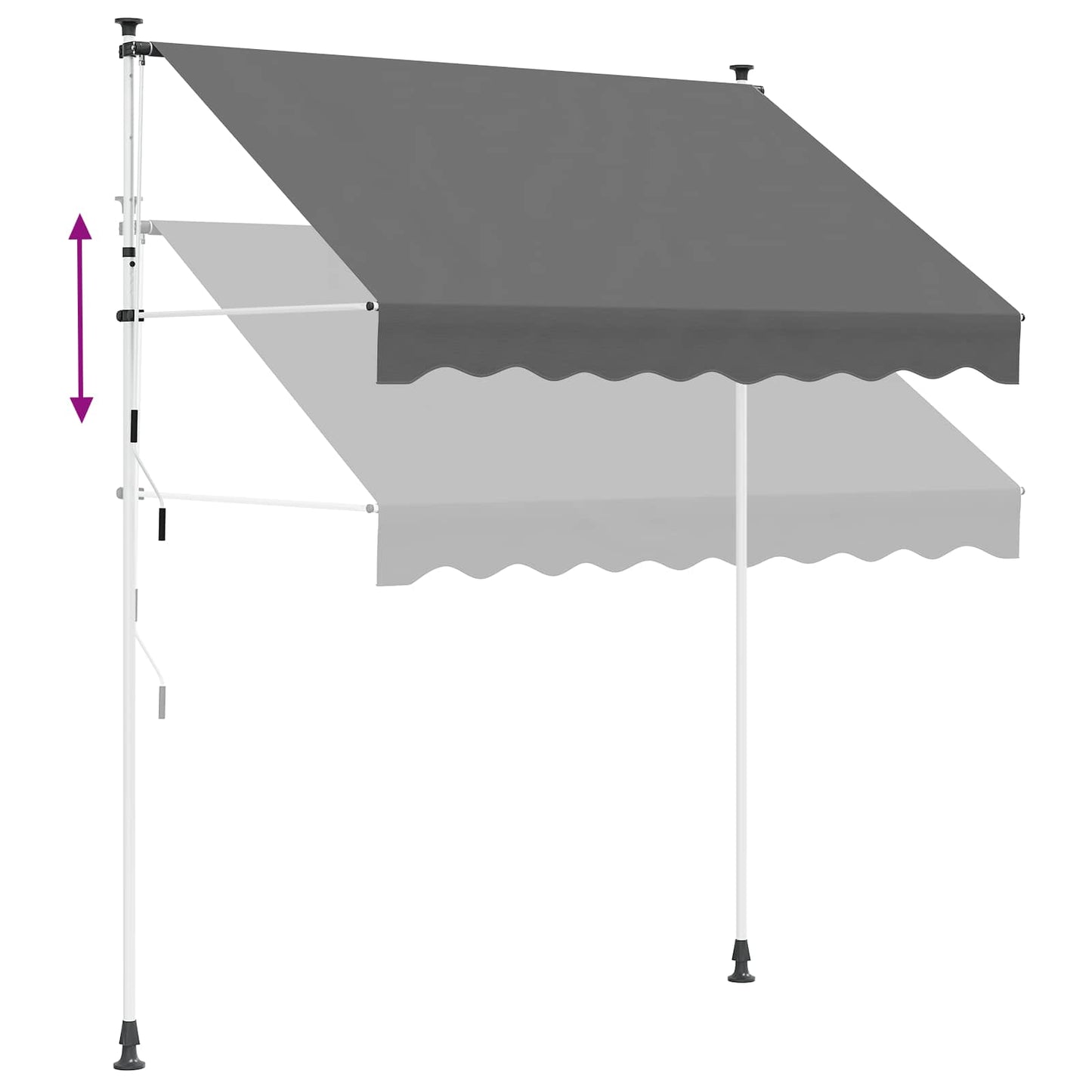vidaXL Manual Retractable Awning 180 g / m² Polyester with PU Coated 5