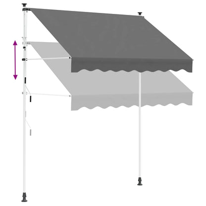vidaXL Manual Retractable Awning 180 g / m² Polyester with PU Coated 5
