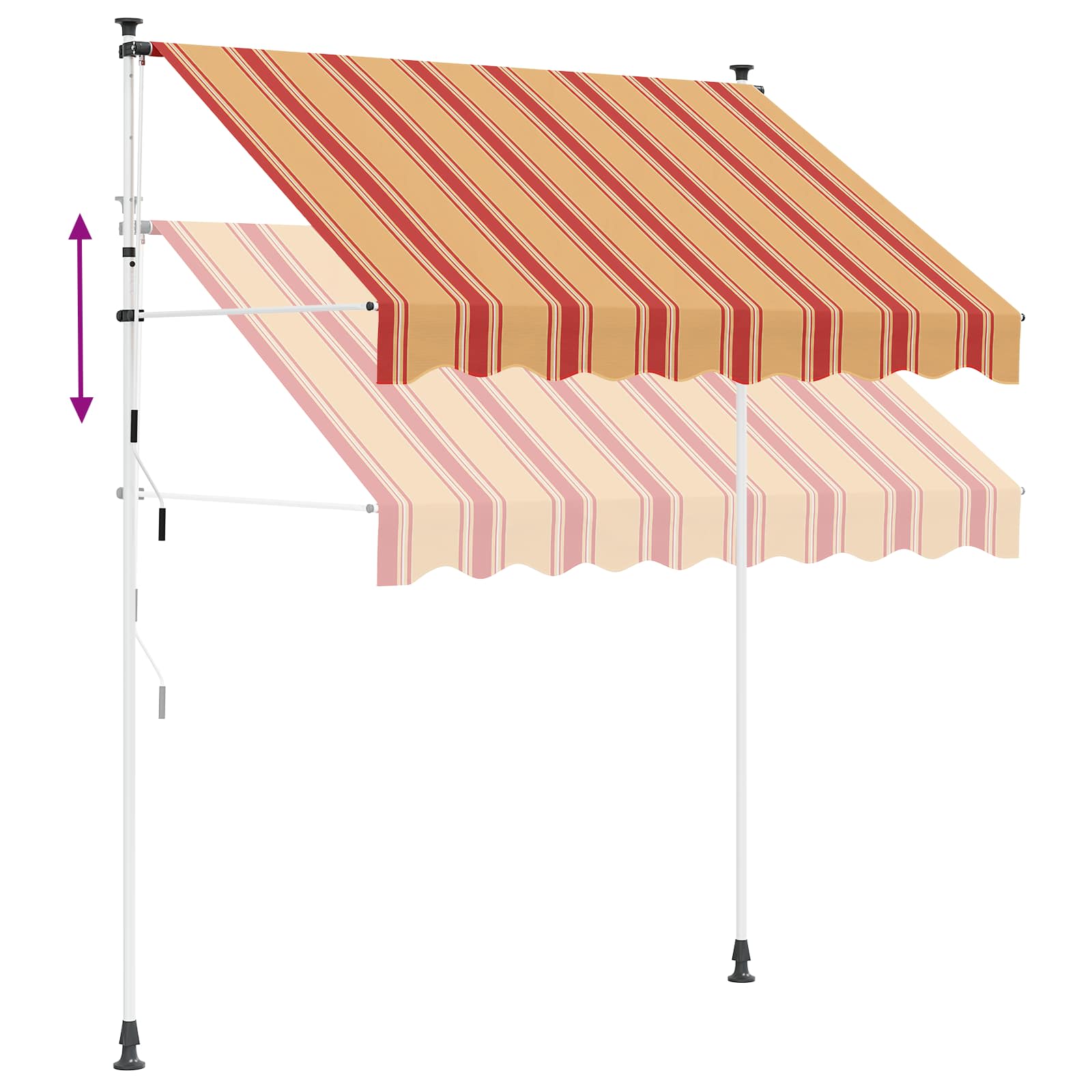 vidaXL Manual Retractable Awning Multicolour 100 x 115 x 300 cm 5