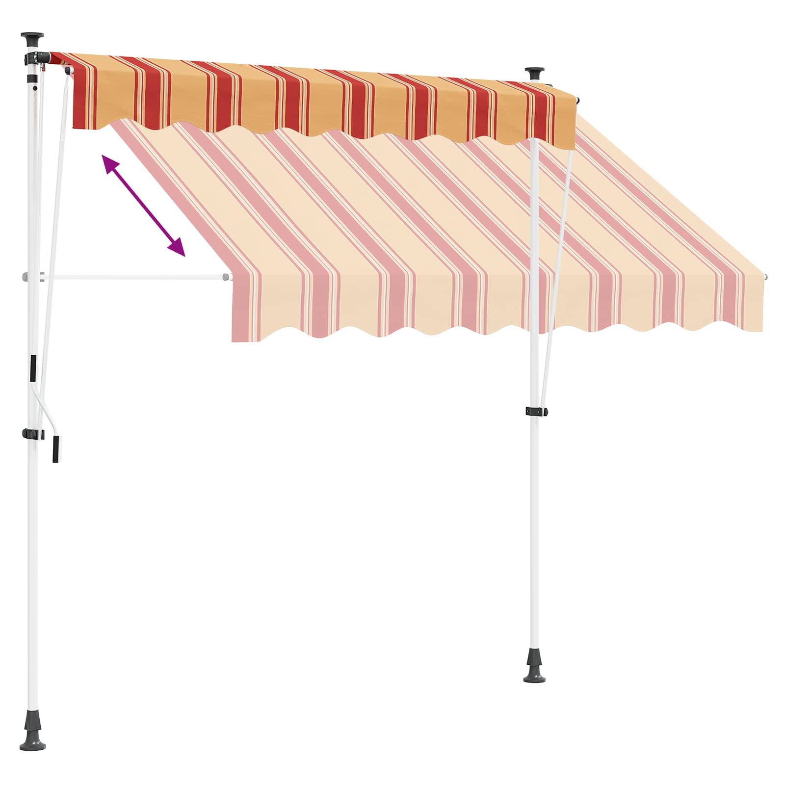 vidaXL Manual Retractable Awning Multicolour 100 x 115 x 300 cm 6