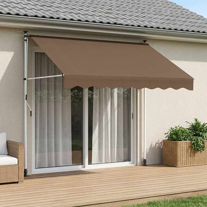 vidaXL Manual Retractable Awning Taupe 100 cm 1