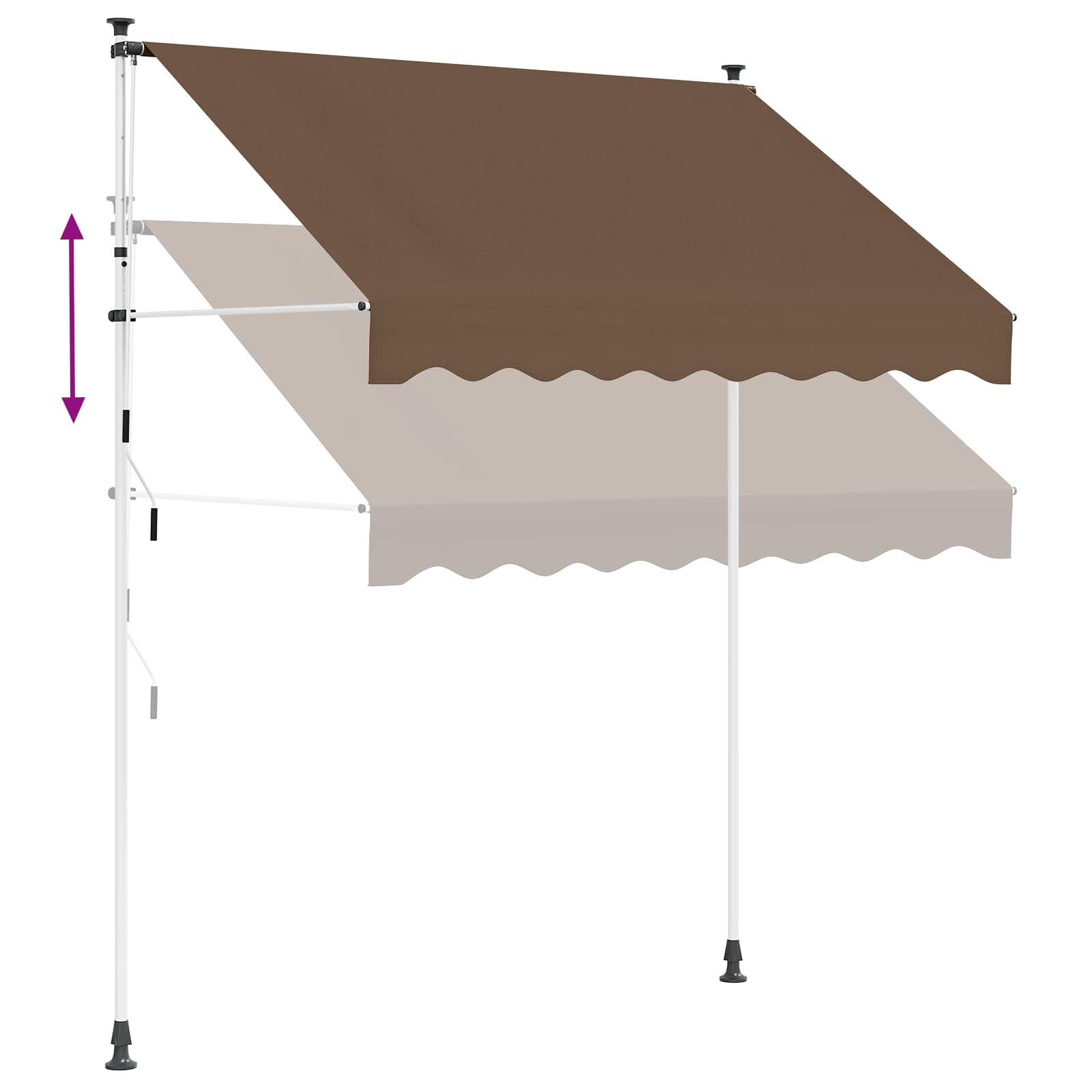 vidaXL Manual Retractable Awning Taupe 100 cm 6