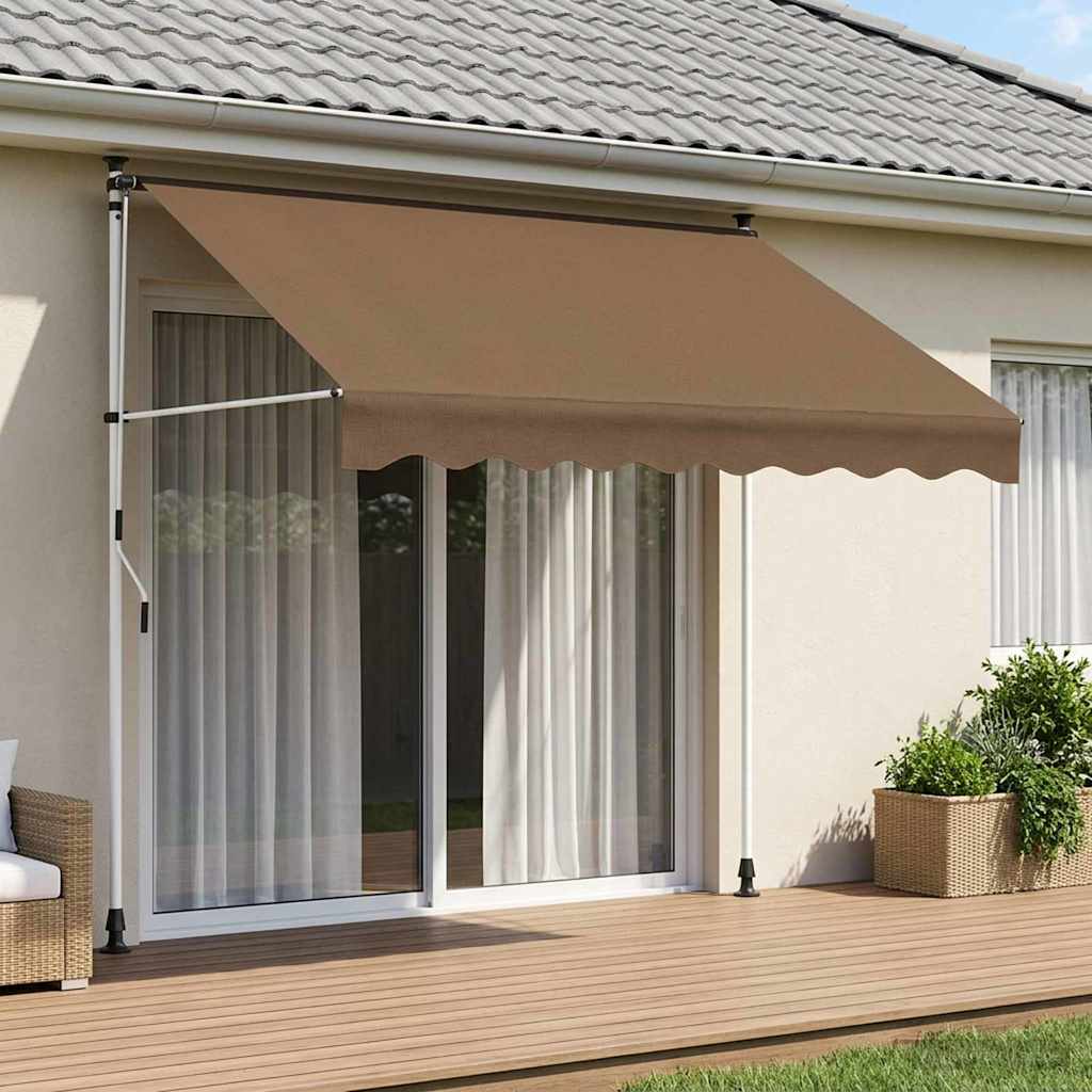 vidaXL Manual Retractable Awning Taupe 150 cm 1