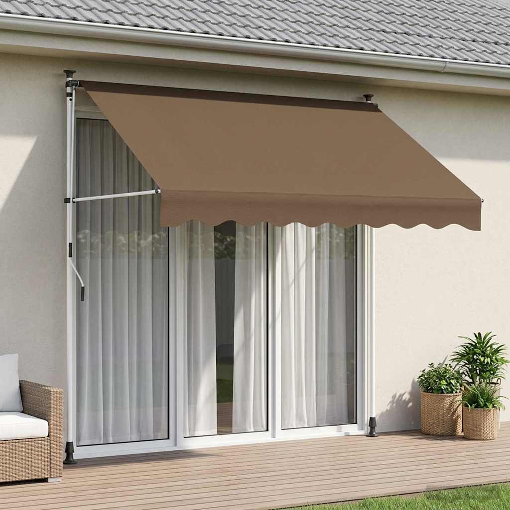 vidaXL Manual Retractable Awning Taupe 250 cm 1